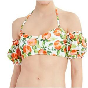 BCBG Paris Women's Poof Sleeve Bikini Top